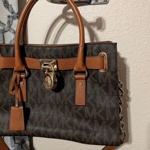 Michael Kors Brown and Tan Shoulder Bag